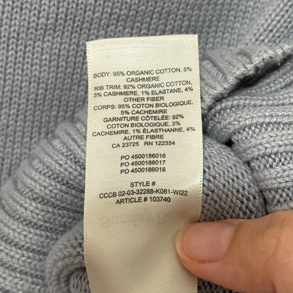 Aritzia Sunday Best Organic Cotton Cashmere Cropped Sweater Size XS Oversized - Picture 9 of 9